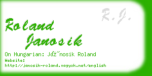 roland janosik business card